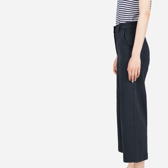 Everlane Wide Leg Crop Pant in Navy, NWT - Picture 2 of 8